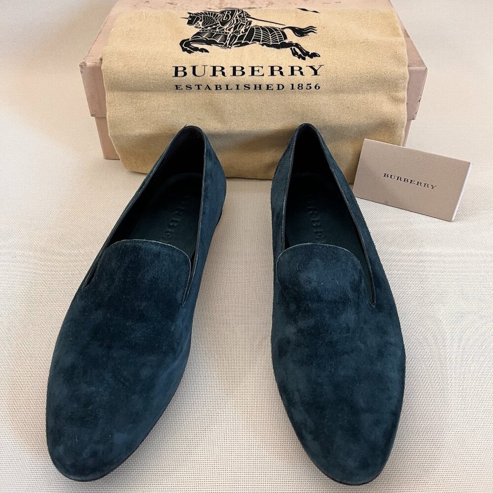 Burberry London Essentials Mormont Loafer Teal W/ Original Box Women Size 38
